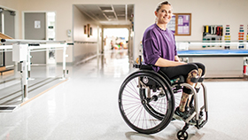 Patient undergoing therapy at the Acute Rehabilitation Hospital at Renown Health