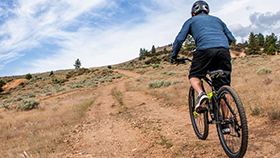 Mountain biker in the hills above Reno, Nevada